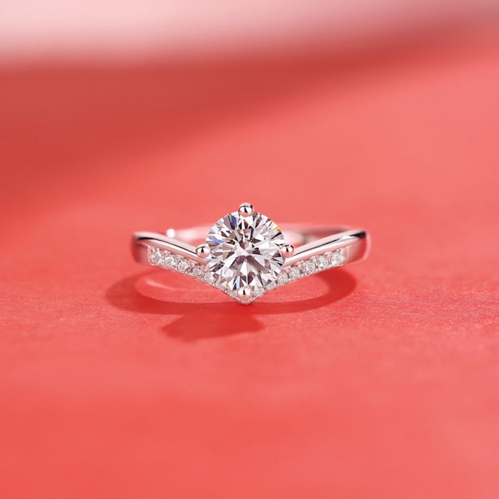 Certified 1ct. t.w. Moissanite Diamond Crown Wedding Engagement Ring NEW - Picture 4 of 13